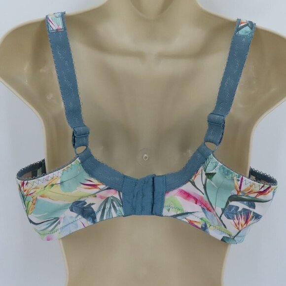 Elomi 36I Bra 4420 Mariella Underwire Banded Bra Tropical Blue Leaf Unlined - Picture 6 of 15
